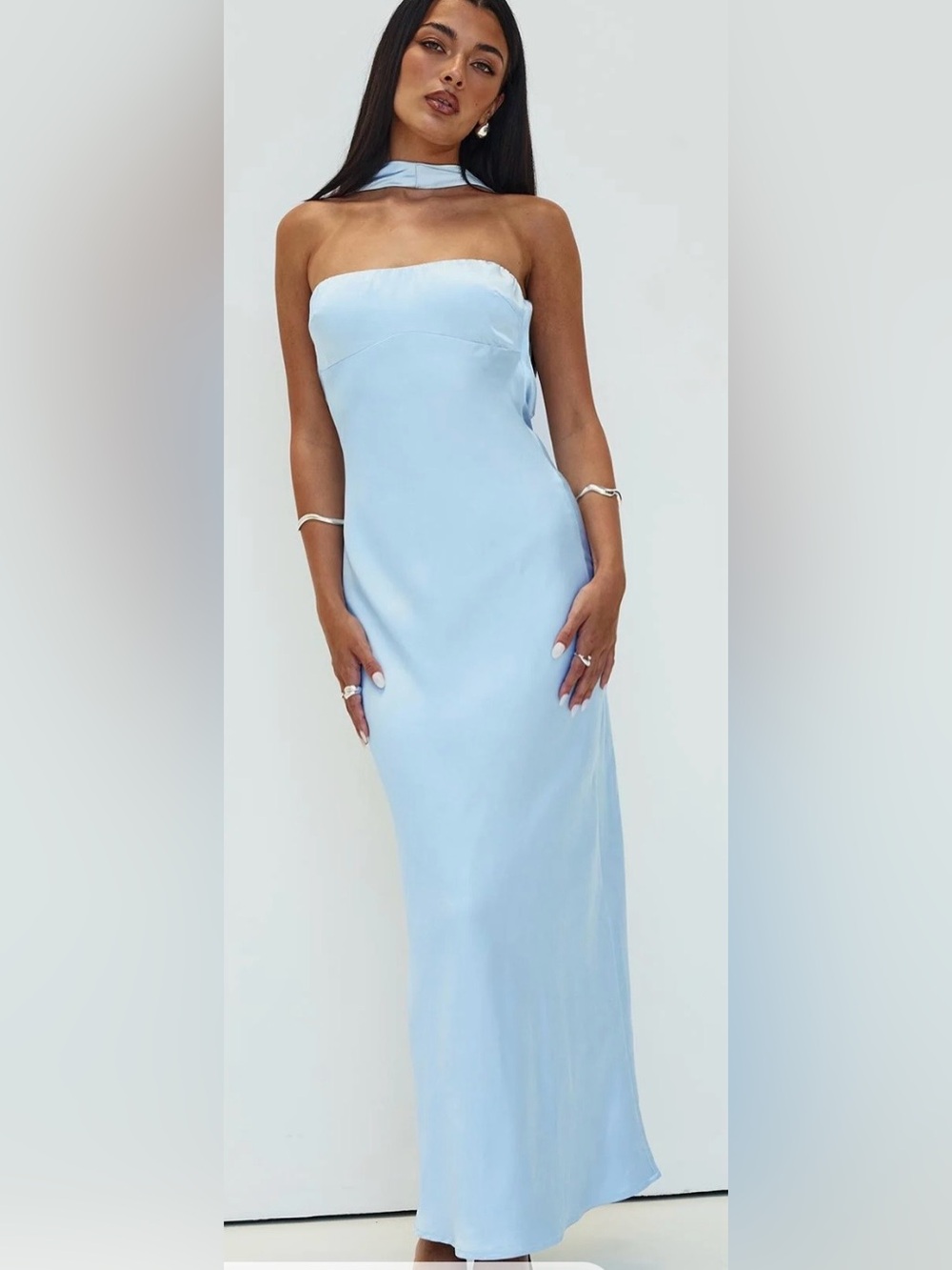 Princess Polly Legacues strapless maxi dress in Icy Blue NWT